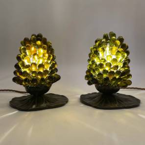 A Pair of French Glass Lamps